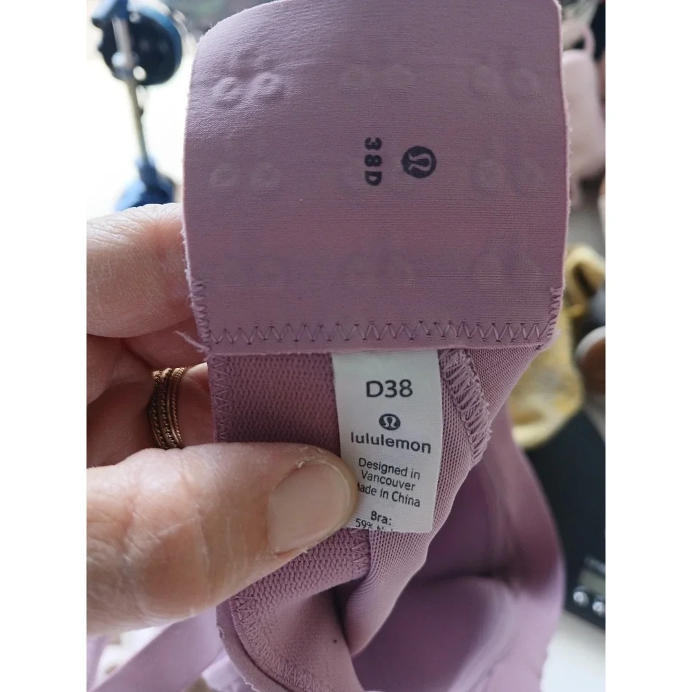 Lululemon run times high impact sports bra pink size 38D running